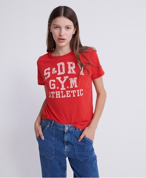 Superdry Classic Varsity Athletic Oversized Női Pólók Rózsaszín | ESNCM6089